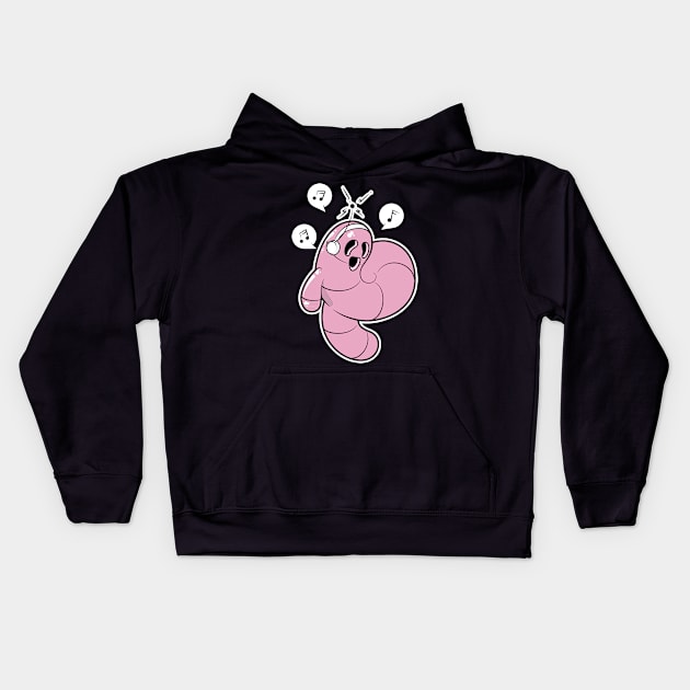 Worms Of Music Kids Hoodie by miguelangelus